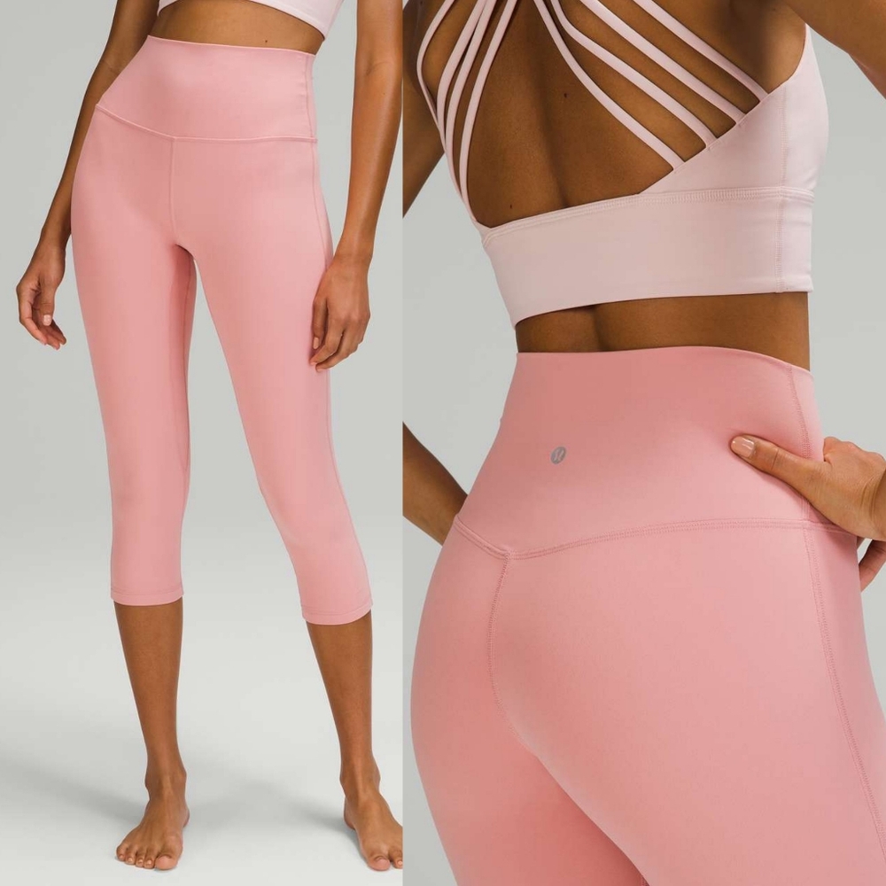 lululemon Align™ High-Rise Crop 21" Pink Puff Lined Size 6 Sold Out Color